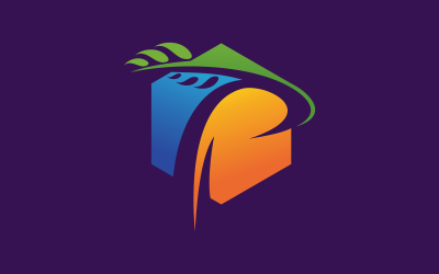 Písmeno P pšenice Logo šablona