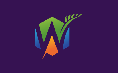Písmeno W pšenice Logo šablona