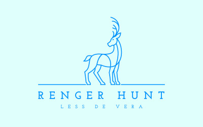 Plantilla de logotipo de Deer Line Art