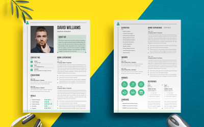 Prémium David Williams - Graphic Designer Resume Önéletrajz sablon 172293