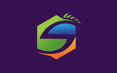 S harfi buğday Logo şablonu
