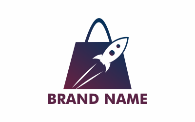 Шаблон логотипа Rocket Shopping