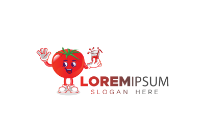 Tomato Mascot Logo Template
