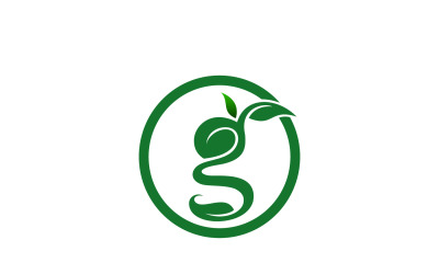 Yaprak Simgeli Yeşil G Harfi Logo Şablonu