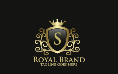 Zlatá luxusní královská značka S šablona loga