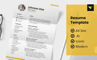 Clean Design Resume Printable Template Önéletrajz sablon 172303