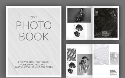Diseño de libro de álbum de fotos (A4 + EE. UU.). Plantillas de revistas