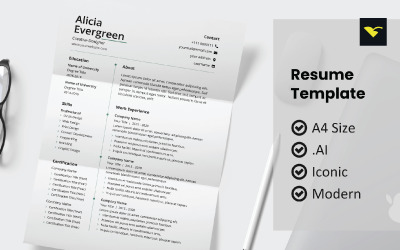 Minimal Resume Printable Template Önéletrajz sablon 172302