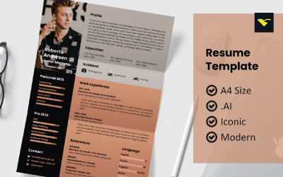 Modern Design Resume Printable Template Önéletrajz sablon 172304