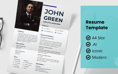 Modern Line Resume Printable Template Önéletrajz sablon 172307