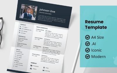 "Moderne Design Resume Printable Template" - Шаблон резюме №172306