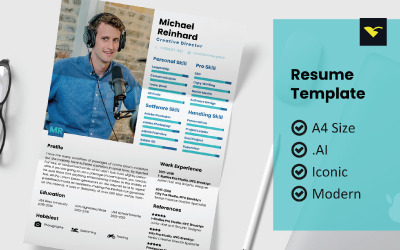 "Style Design Resume Printable Template" 简历模板 #172305