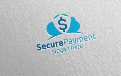 Cloud Online Secure Payment Logo template