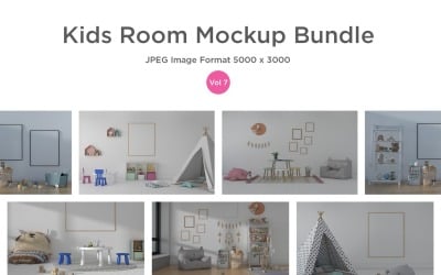 Kids Bedding, Frames &amp;amp; Mockup Wall Set Vol - 7