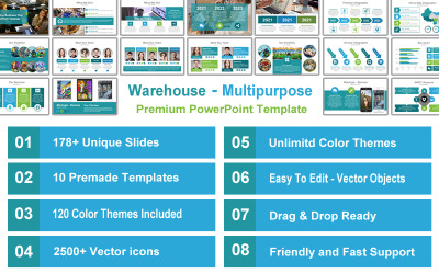 Luxusní PowerPoint šablona "Warehouse - Multipurpose Premium Presentation PowerPoint Template" #172413