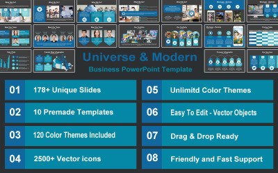 Universe &amp;amp; Modern Business PowerPoint template