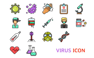 Plantilla de conjunto de iconos de brote de virus