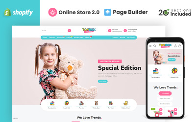 Toybox Sklep z odzieżą i zabawkami Motyw Shopify