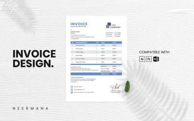 Clean Business Invoice Coporate Identity Template