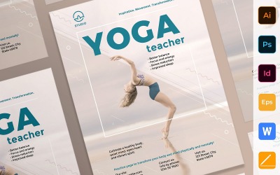 Instructeur professionnel de yoga - Modèle d&amp;#39;identité d&amp;#39;entreprise