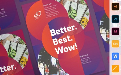 Multifunctionele reclamebureau-poster - huisstijlsjabloon