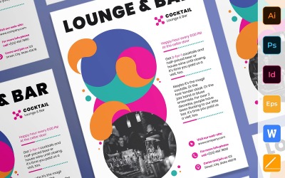 Kreative Lounge Bar Poster Corporate Identity Vorlage