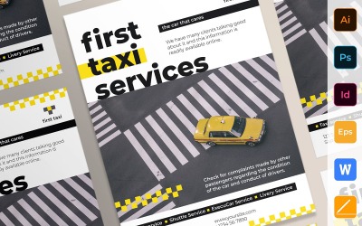 Modello di identità corporativa del manifesto del servizio di taxi professionale