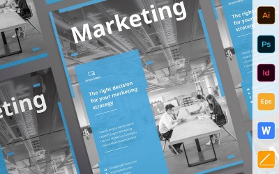 Modelo de identidade corporativa de pôster de empresa de marketing pronto para usar