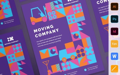 Professional Moving Company Poster Corporate Identity Template