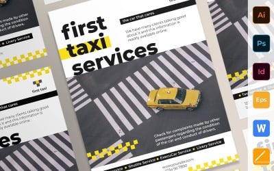 Professional Taxi Service Poster Corporate Identity Template