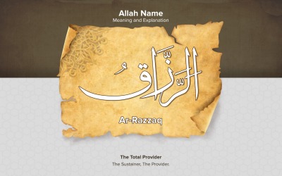 Illustrazione di significato e spiegazione di Ar Razzaq