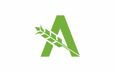 Modèle de logo de blé abstrait lettre A
