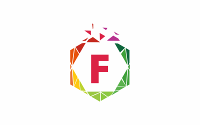 Letter F Hexagon Logo Template