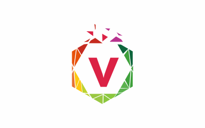 LetterV hatszög logó sablon