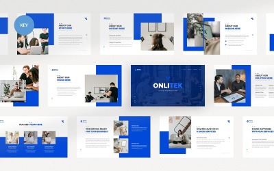 Modelo de apresentação inicial e de negócios de tecnologia da Onlitek