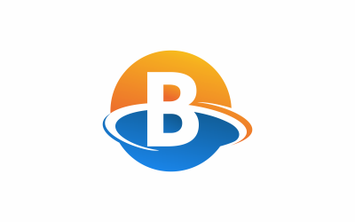 Modelo de logotipo plano abstrato letra B