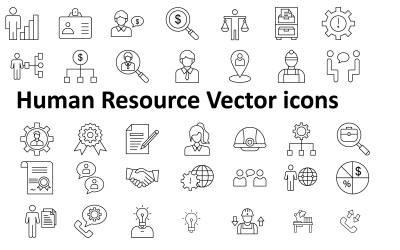 Plantilla de conjunto de iconos de recursos humanos