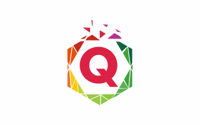 Szablon Logo sześciokąt litery Q