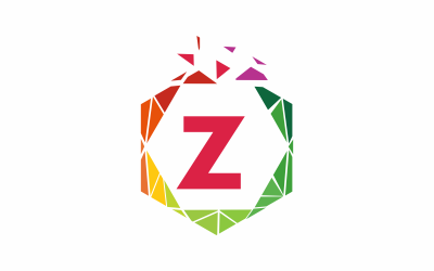 Szablon Logo sześciokąt litery Z.