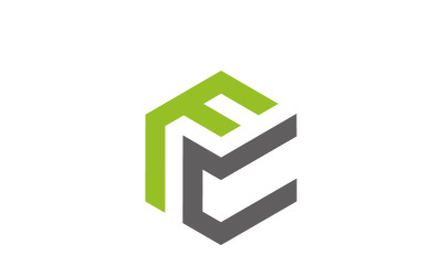 FC-Logo-Vorlage mit sechseckigen Buchstaben