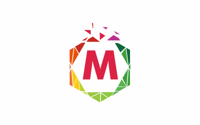 Letter M Hexagon Logo Template