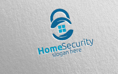 Lock Home Security Logo template