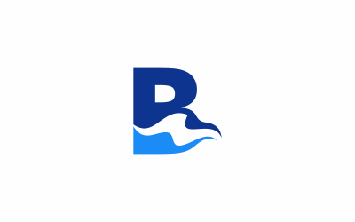 Modelo de logotipo de onda da letra B