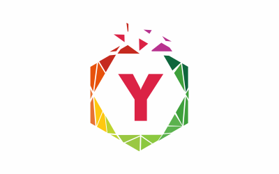 Písmeno Y šestiúhelník Logo šablona