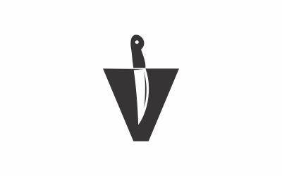 Szablon Logo nóż litery V.
