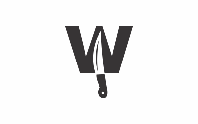 Szablon Logo nóż litery W.