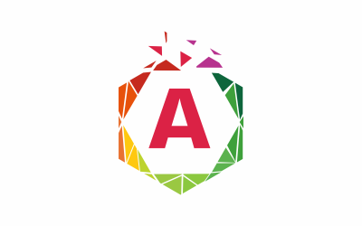 Szablon Logo sześciokąt litery A