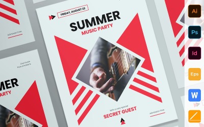 Creative Summer Music Party Poster Corporate Identity Template
