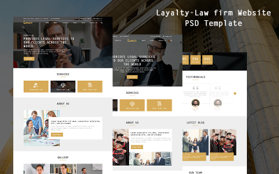 Layalty -Law Firm webbplats PSD-mall
