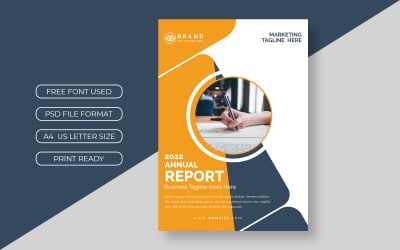 Oranžová obchodní výroční zpráva kryt šablona Corporate Identity